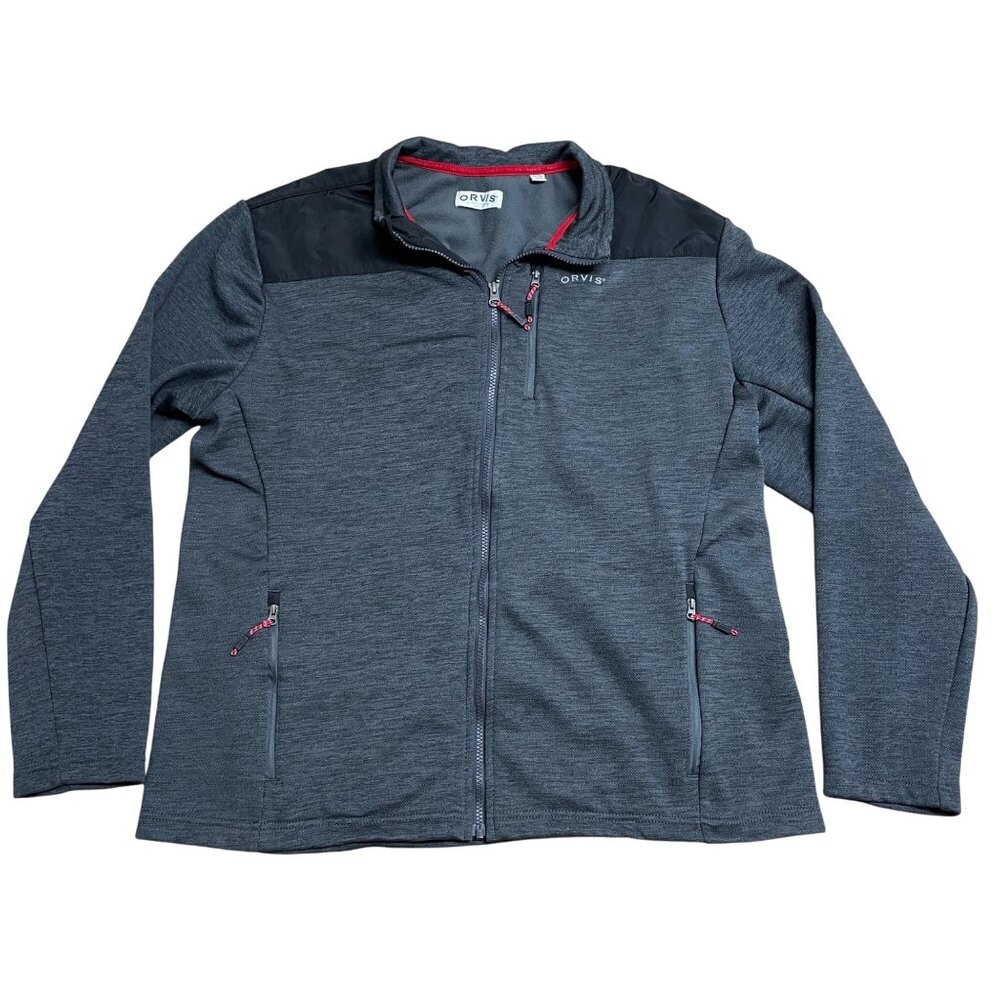 ORVIS ZIP UP SWEATER FLEECE LINED MENS XL HEATHER GRAY CASUAL COMFORT OUTDOORS